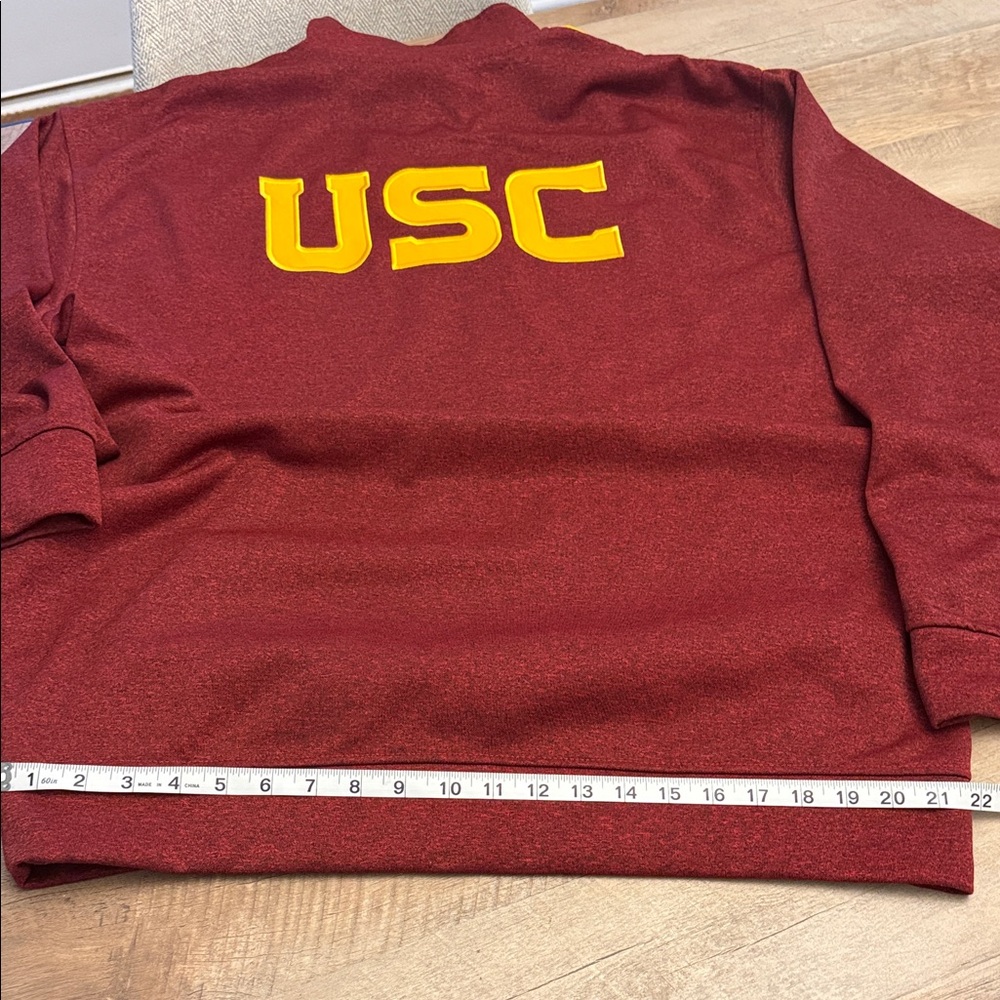 Men's Cardinal USC Trojans Big & Tall Mesh Yoke Quarter-zip- pullover - Picture 11 of 14
